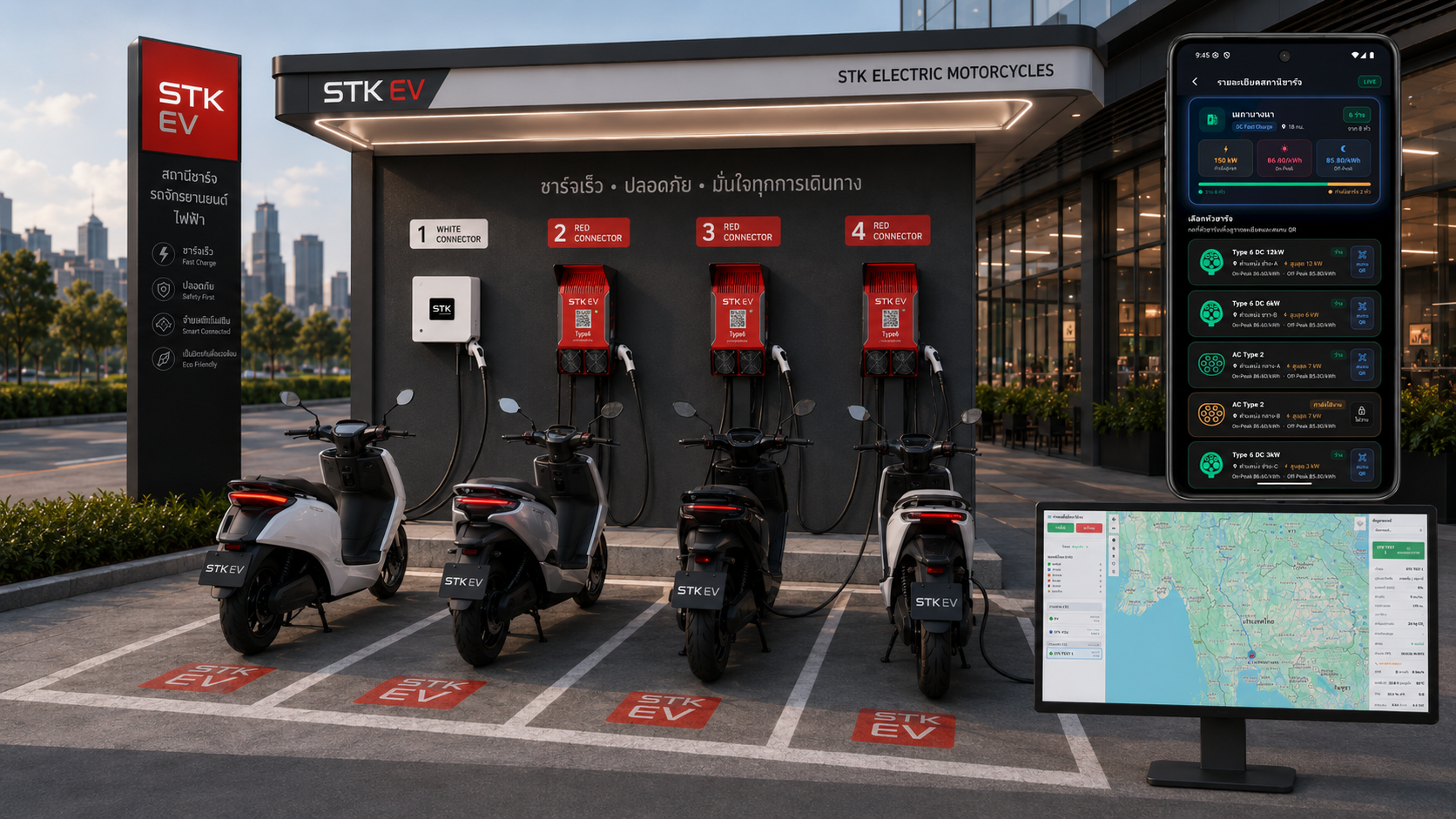 สถานีชาร์จ EV และระบบจัดการเครื่องชาร์จ